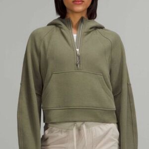Lululemon M/L olive green oversized scuba half zip